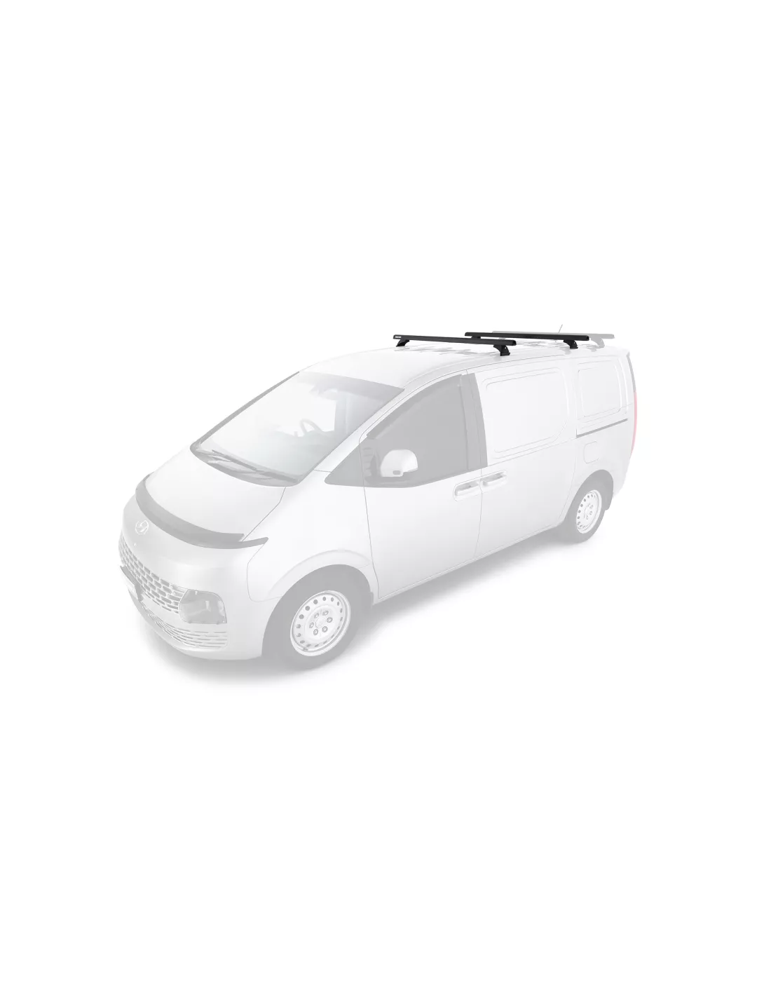 Kit 2 barres de toit noire Heavy Duty 1500mm avec pieds RCH Hyundai