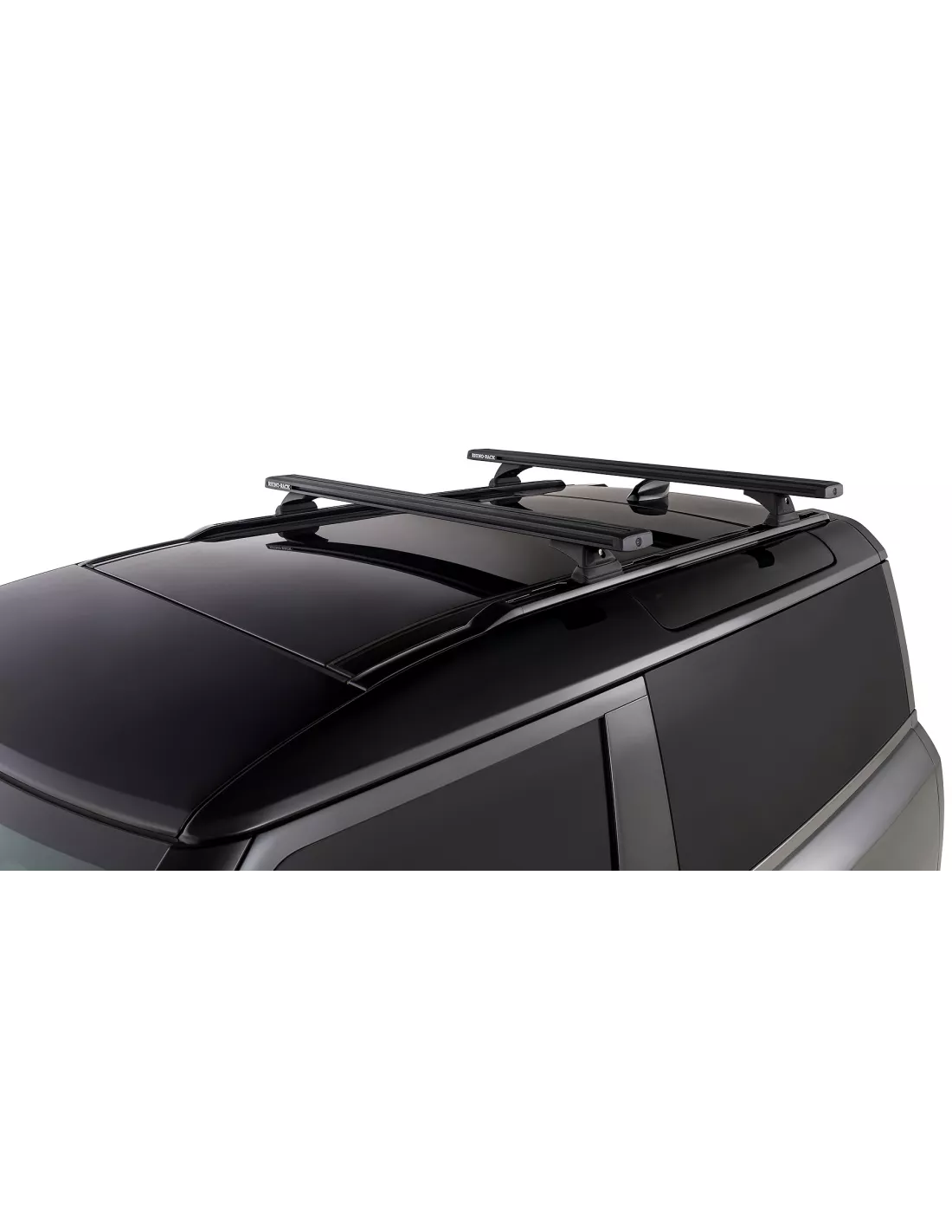 Kit 2 barres de toit noire 1260mm système Reconn-Deck avec pieds