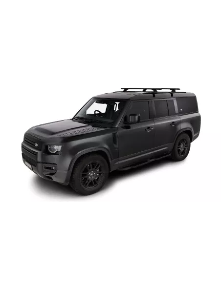 Kit 2 barres de toit noire Vortex 1370 mm avec pieds RCL Land Rover