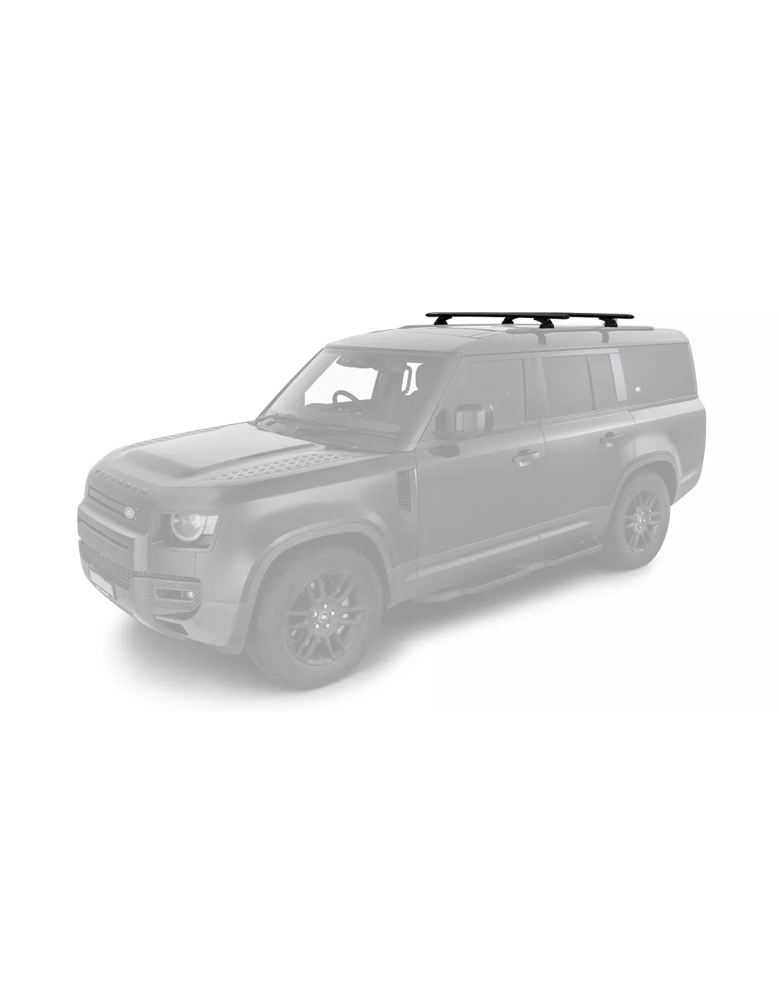 Kit 2 barres de toit noire Vortex 1370 mm avec pieds RCL Land Rover