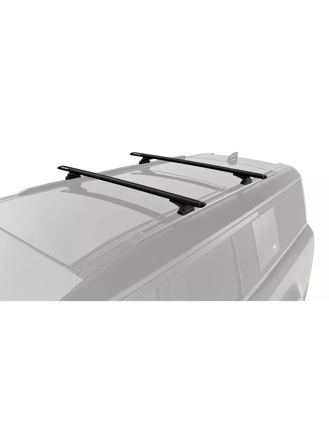 Kit 2 barres de toit noire Vortex 1370 mm avec pieds RCL Land Rover