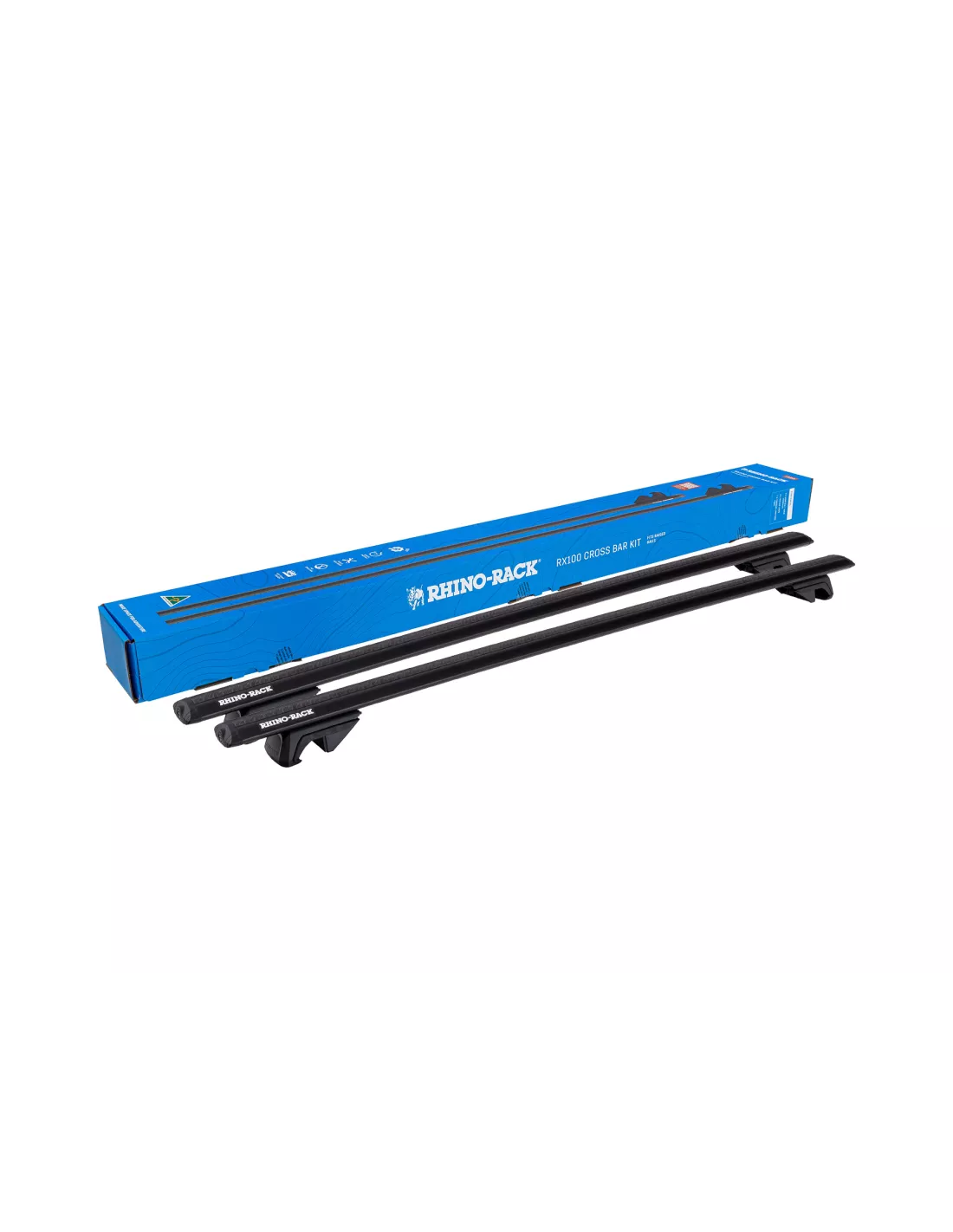 Kit 2 barres de toit transversales Sportz 1500mm pieds RX100 Rhino
