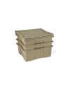 DECKED Trays with clip lid in beige color - 1 set of 3