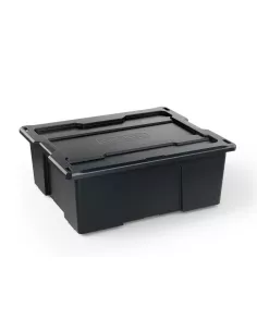 DECKED Bacs avec couvercle à clipser noir - 1 ensemble de 3 2