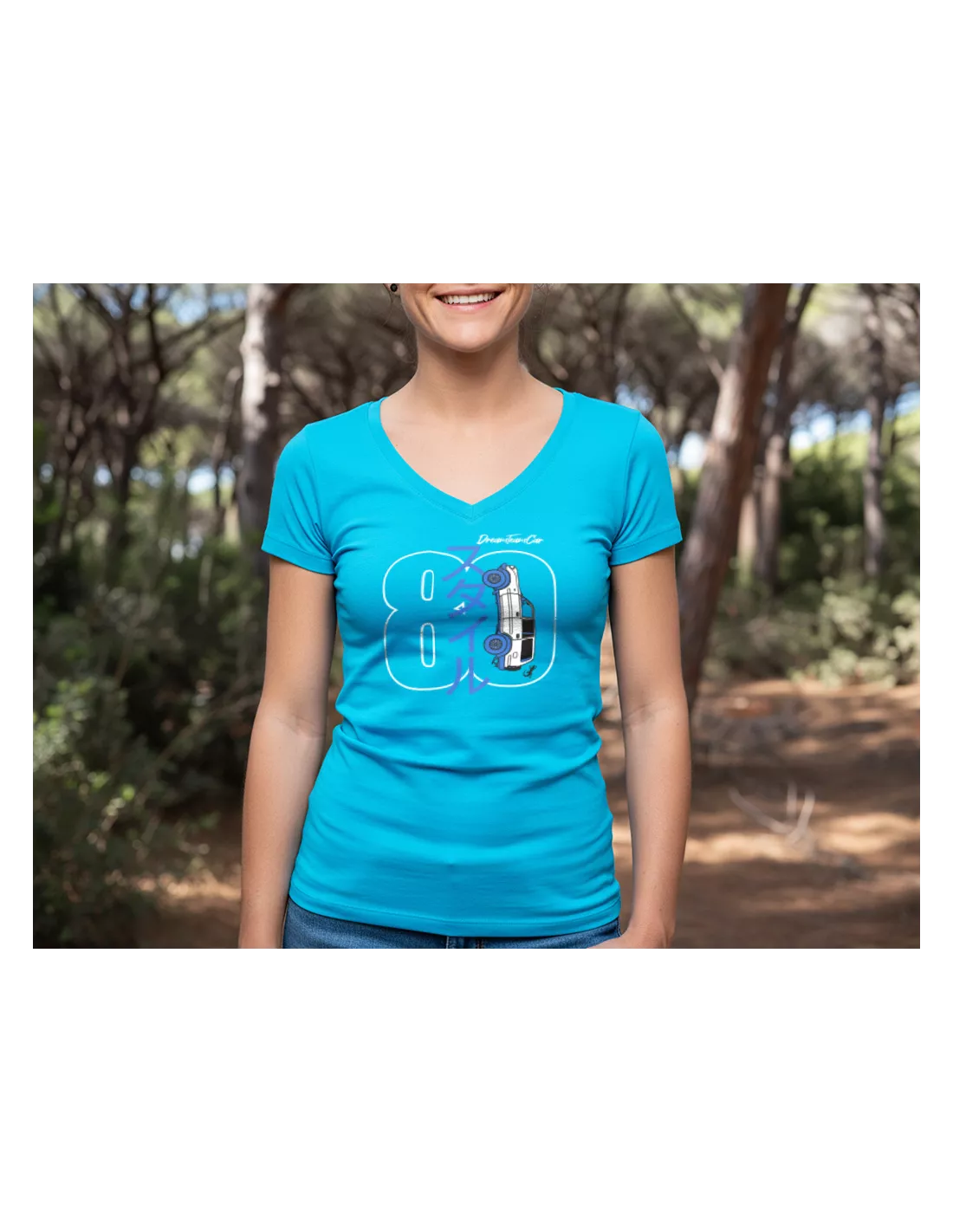 Tshirt femme HDJ80 Dream Team Car bleu atoll Taille 2XL DTC PARTS -