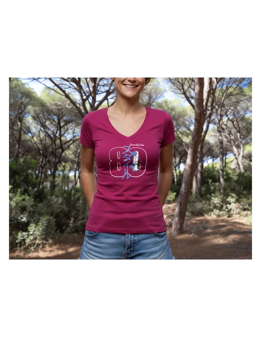 Tshirt femme HDJ80 Dream Team Car fuchsia Taille 2XL DTC PARTS -