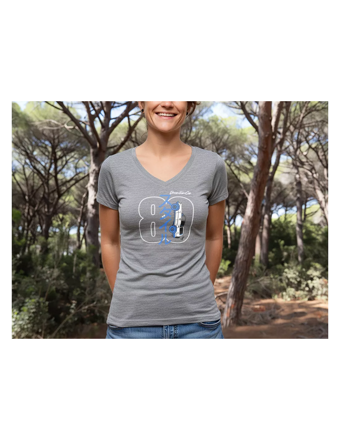 Tshirt femme HDJ80 Dream Team Car gris chiné Taille 2XL DTC PARTS -