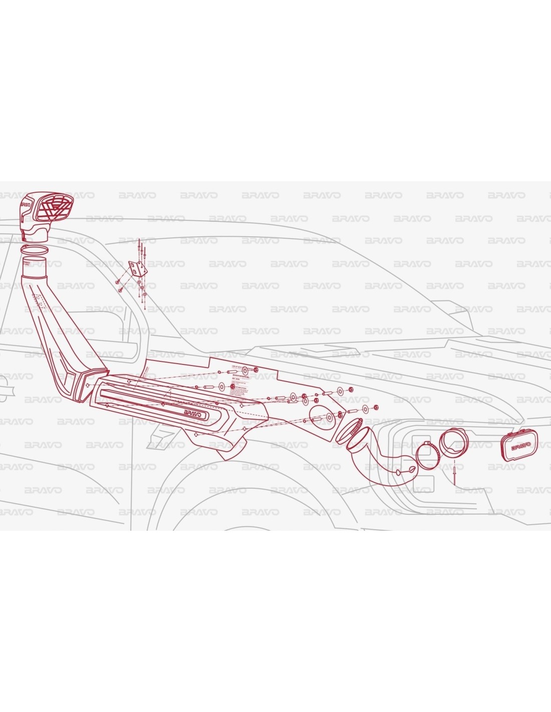 Snorkel BRAVO Ford Ranger Raptor V6 3.0 EcoBoost 292ch 2023+