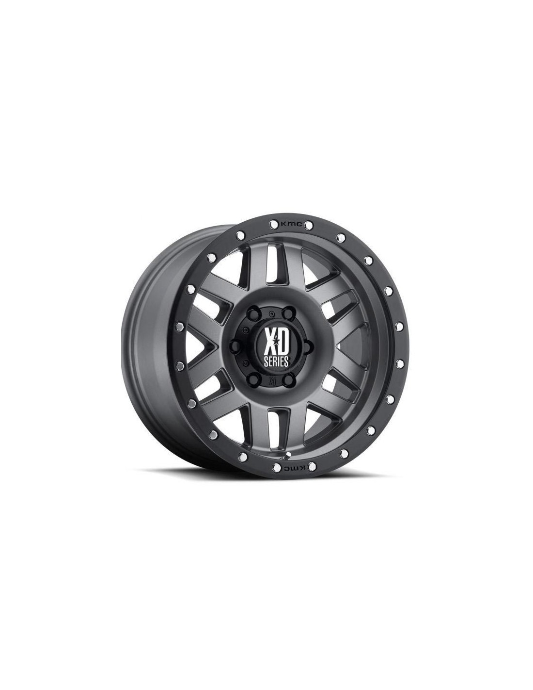 KMC XD128 Machete Mattgrau mit schwarzem Ring