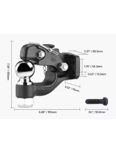 Kopie van Chape agraire 2 trous Ø 17mm entraxe 90mm pour Ford Ranger
