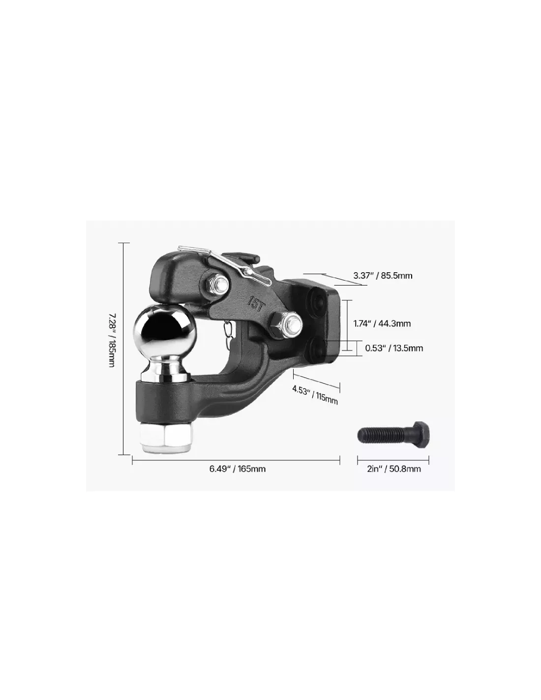Kopie van Chape agraire 2 trous Ø 17mm entraxe 90mm pour Ford Ranger
