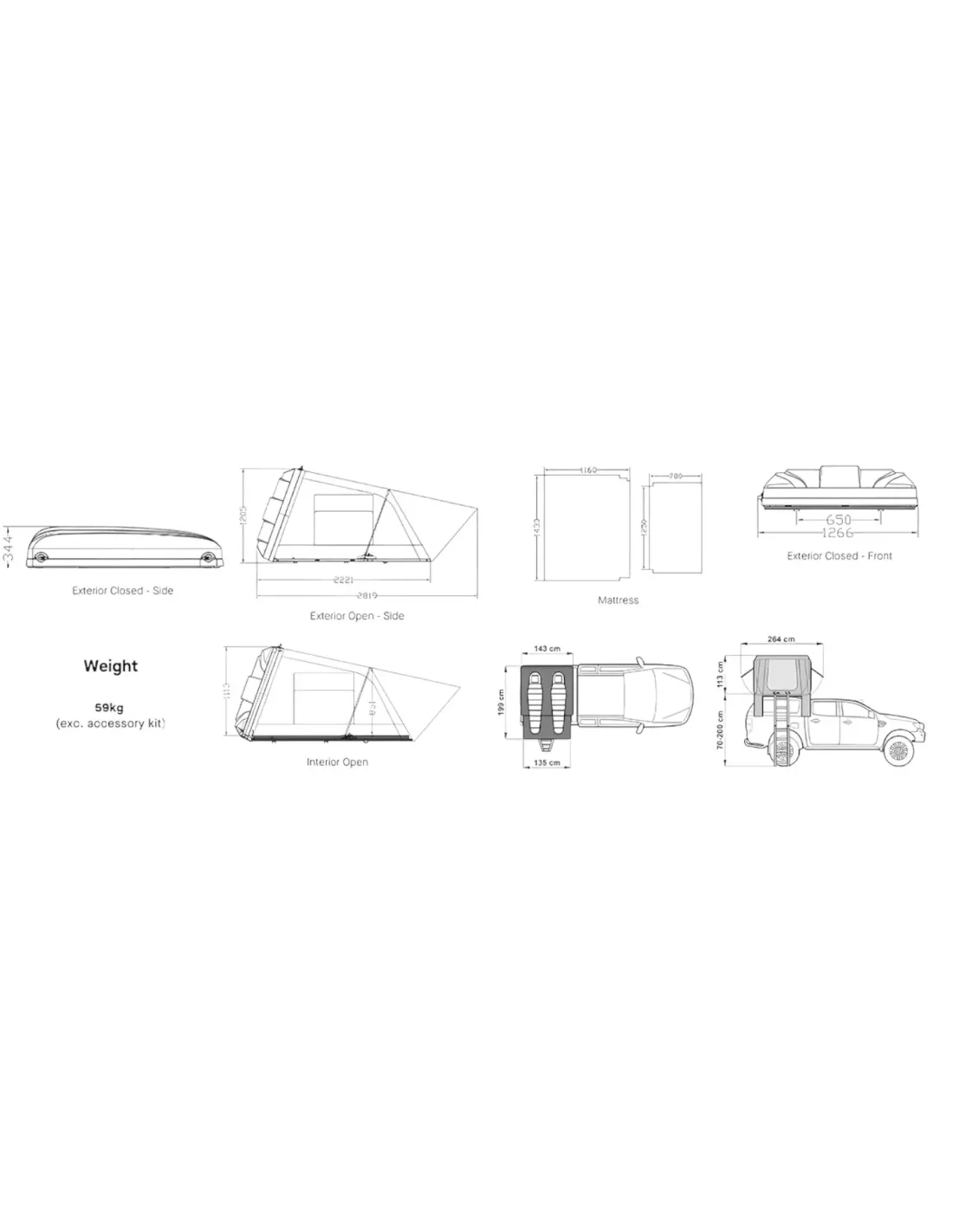 Daktent ARB Esperance V2 59 kg compact en comfortabel