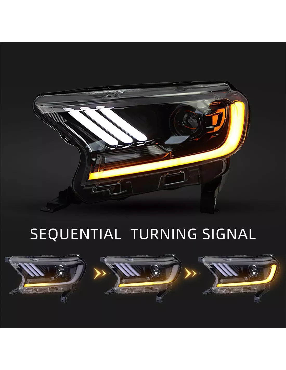 copy of Mustang front lights for Ford Ranger