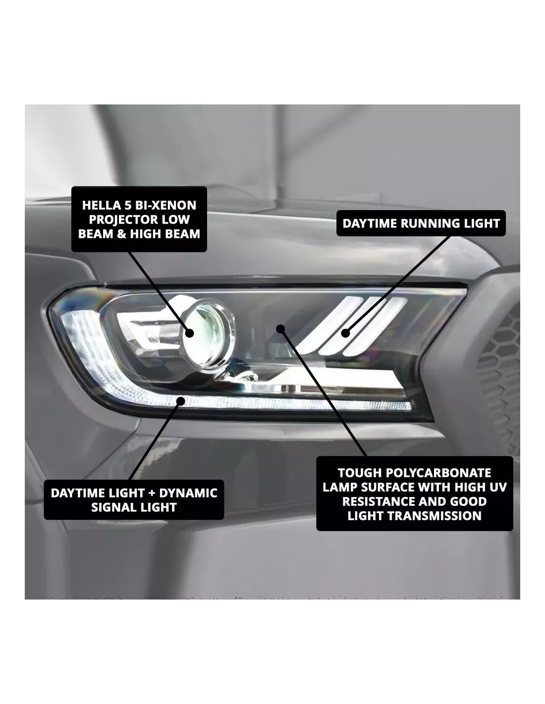 Kopie van Optiques de feux type Mustang pour Ford Ranger