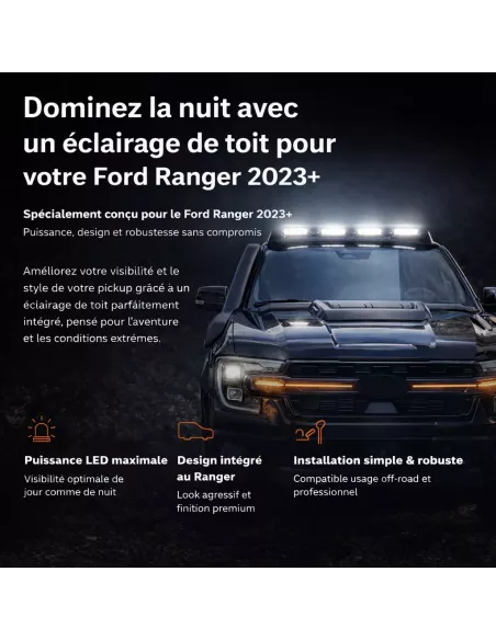 Projecteurs de toit Ford Ranger 2023+ LED 5350 lumens