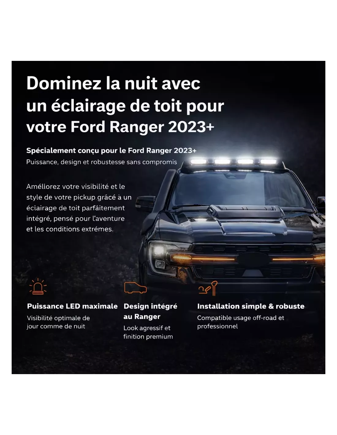 Ford Ranger 2023+ LED 5350 Lumen Dak Spotlight